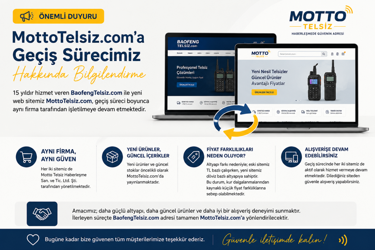 MottoTelsiz.com'a Geçiş Sürecimiz Hakkında Bilgilendirme