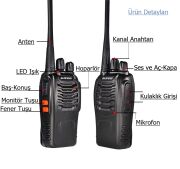 Baofeng BF-88E PMR Telsiz Seti (2’li) – Kulaklık Hediyeli | Lisans Gerektirmez