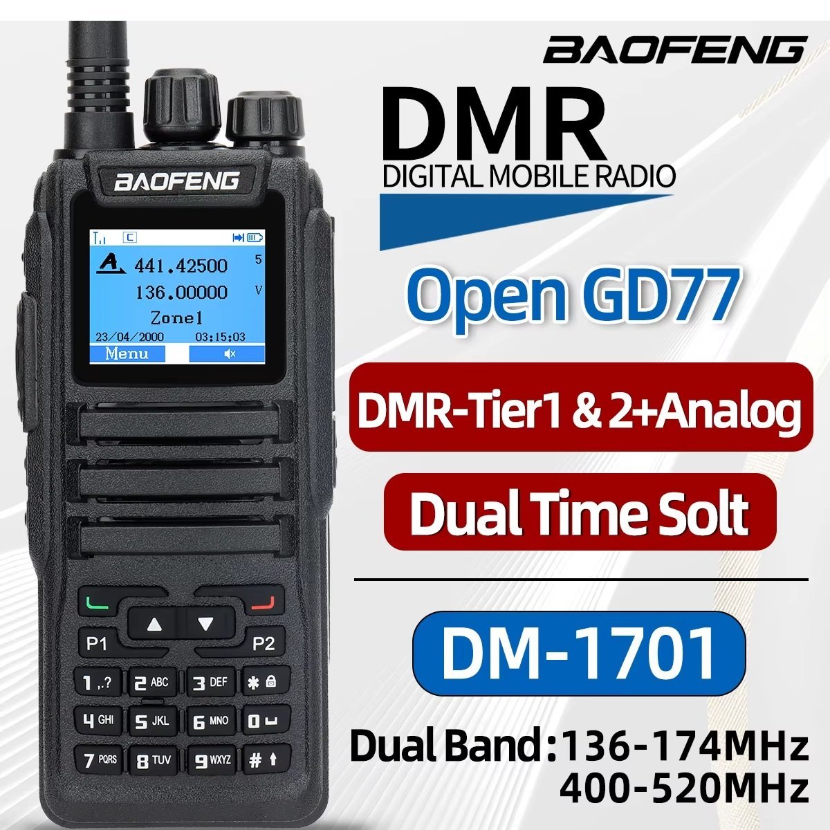 Baofeng DM-1701  DMR UHF/VHF El telsizi