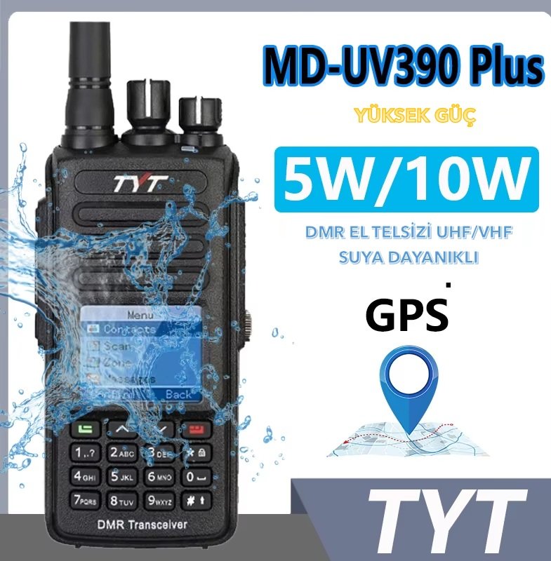 TYT MD-UV390 PLUS DMR EL TELSİZİ GPS'li 10Watt