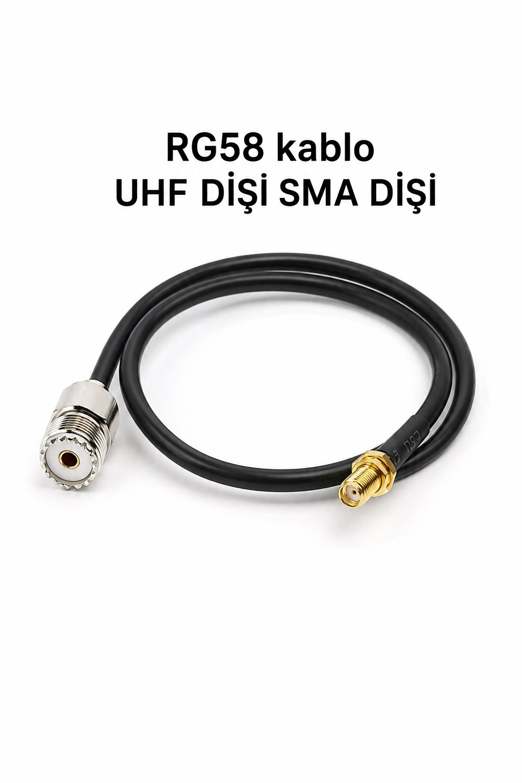 RG58 Anten Uzatma Kablosu UHF dişi SMA dişi girişli