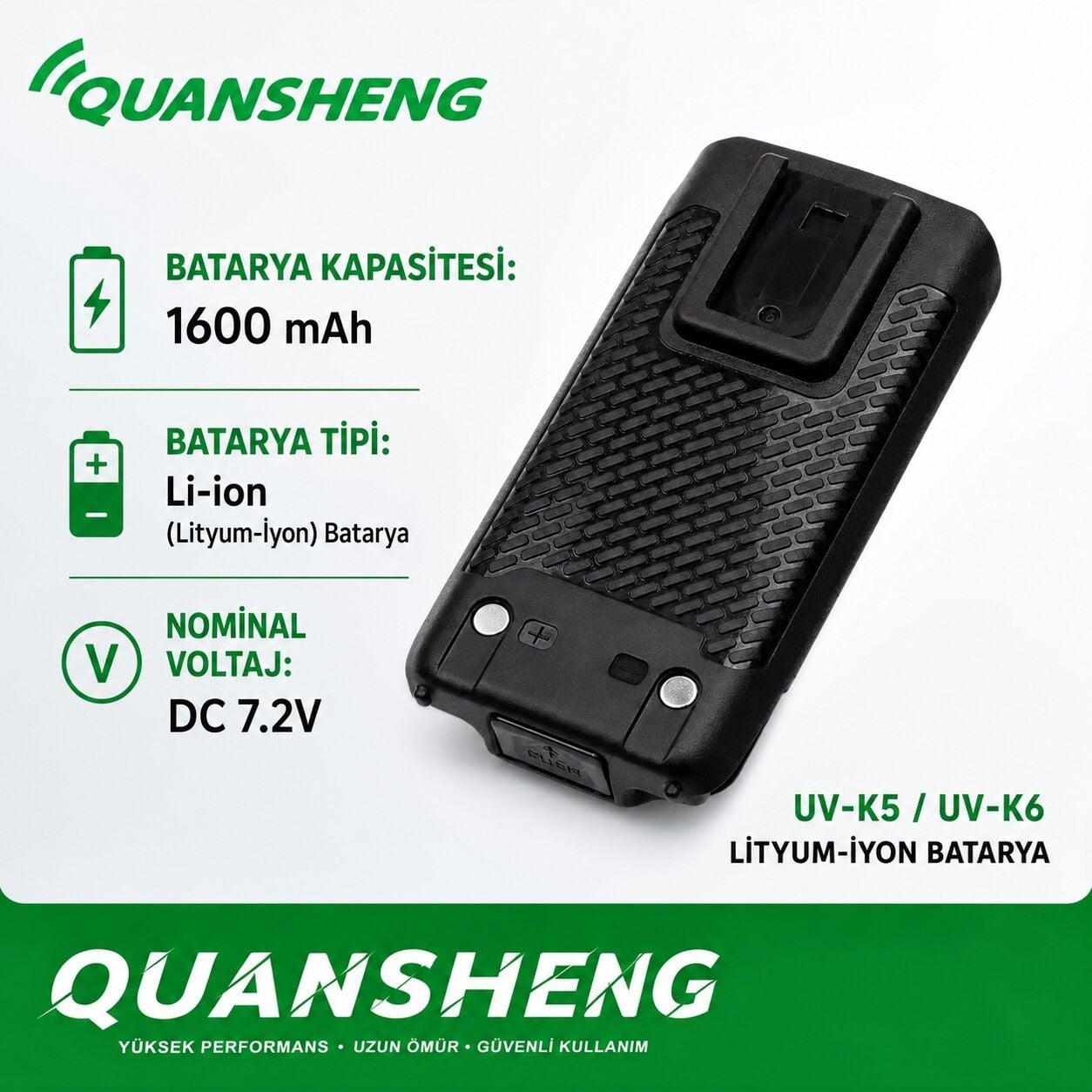 QUANSHENG K5 - K6 Yedek Batarya