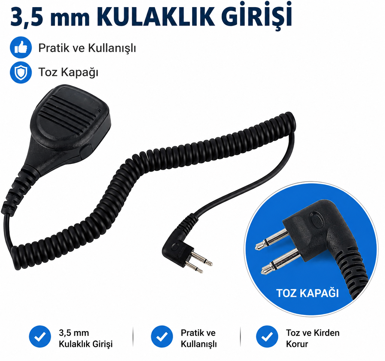 Motorola Uyumlu El yaka mikrofonu (Hoparlörlü)