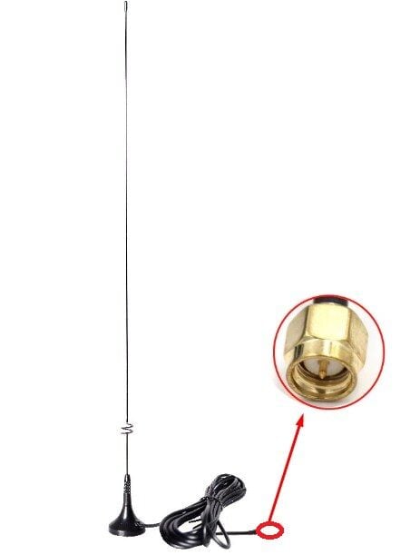 UT-108UV El telsizi için 3mt kablolu mıknatıslı anten