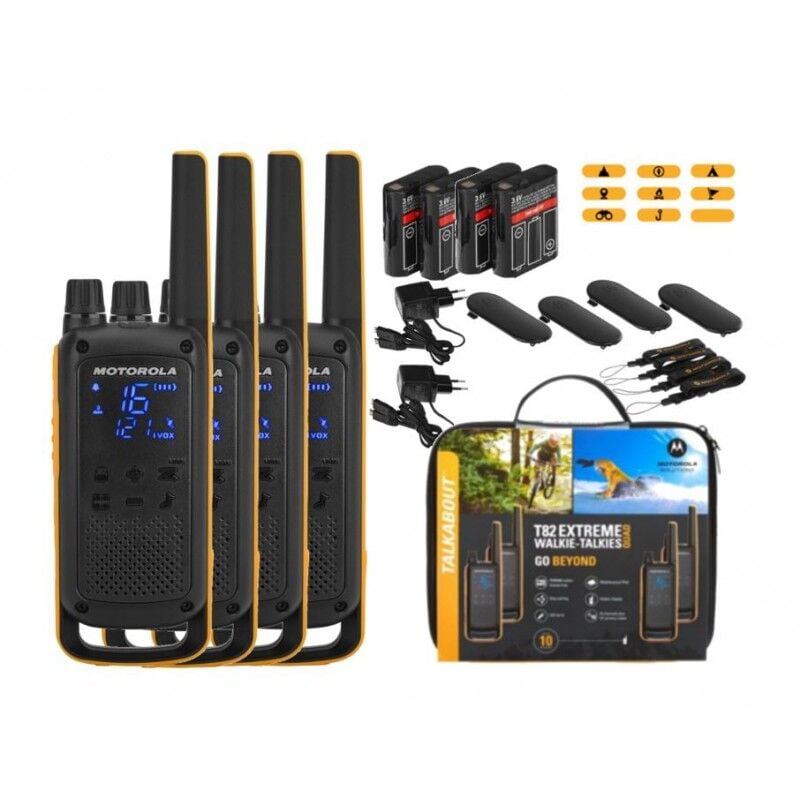 Motorola T82 Extreme Quad 4'lü Telsiz Seti – PMR446, IPX4, VOX
