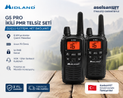 Midland G5 Pro PMR446 Lisanssız Telsiz – 2'li Set (kulaklık hadiyeli)
