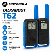 Motorola TALKABOUT T62 Mavi PMR446 Lisanssız Telsiz Seti (2'li)