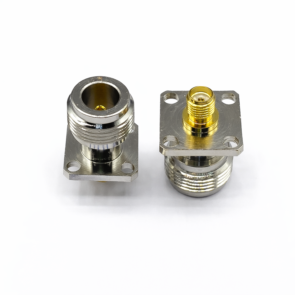 N Tip Dişi – SMA Dişi Panel Tip Flanşlı Dönüştürücü Konnektör