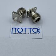 N Tip Dişi Panel Tip Flanşlı Konnektör (4 Delik)