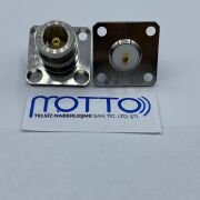 N Tip Dişi Panel Tip Flanşlı Konnektör (4 Delik)