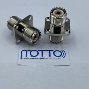 UHF SO239 Çift Taraflı Şase Dişi Konnektör – Kare Flanş Panel Tip