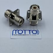 UHF SO239 Çift Taraflı Şase Dişi Konnektör – Kare Flanş Panel Tip