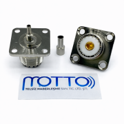 RG316 Uyumlu UHF SO239 Dişi 4 Delikli Panel Konnektör