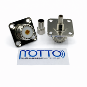 RG58 Uyumlu UHF SO239 Dişi 4 Delikli Panel Konnektör