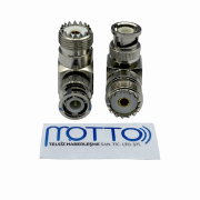 UHF Dişi – BNC Erkek 90° Açılı RF Konnektör