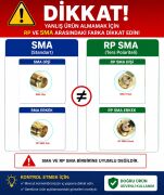SMA RP Erkek – N Dişi Konnektör (RP SMA Male to N Female Adaptör)